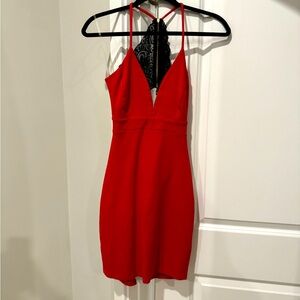 Size S red mini dress